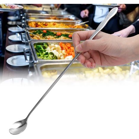Cuillère de Cuisine en Acier Inoxydable, Longue et Écologique, pour Mélanger et Servir (1/5)