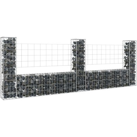 Vidaxl – Panier de gabion U-shape 260x20x100 cm – Acier galvanisé antirouille – Pour murs de soutènement – 3 postes inclus (1/6)