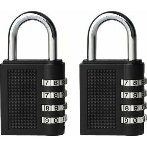 2pcs Combination Locks Outdoor Padlock for School Locker Toolbox Pad Lock Small Combo Digit Sports Gate Resettable 4 Digit Code Outdoor Locker Lock Key (Black) (1/5)
