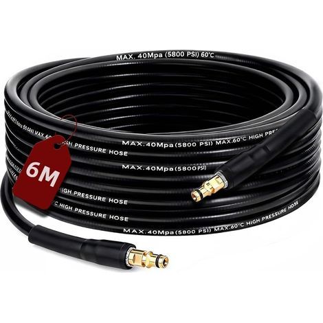 Sonda professionale ad alta pressione da 6 m per la pulizia degli scarichi, compatibile con i modelli Kärcher serie K2, K3, K4, K5, K6 e K7. (1/5)