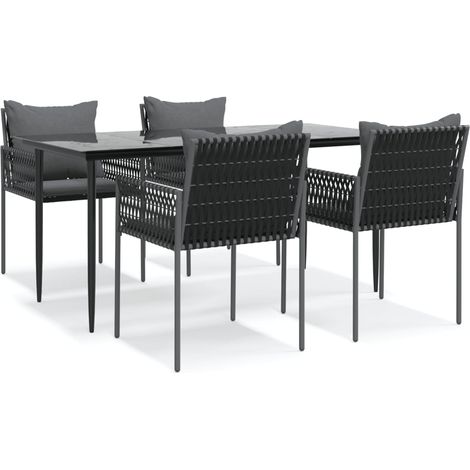 Maison Exclusive - Juego comedor jardín 5 piezas y cojines ratán (1/5)