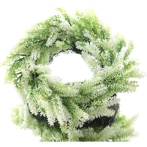 DPI – Couronne de lavande artificielle blanc crème – Plante artificielle, Ø 30 cm (1/3)