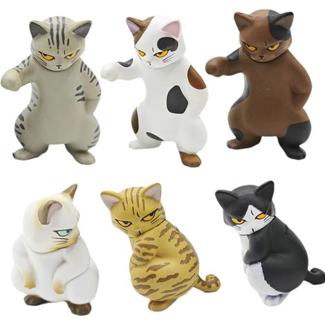 Petite statue de chat  Adorables jouets en forme de chat  Décorations animales pour bureau, salle de bain, chambre d'enfant,