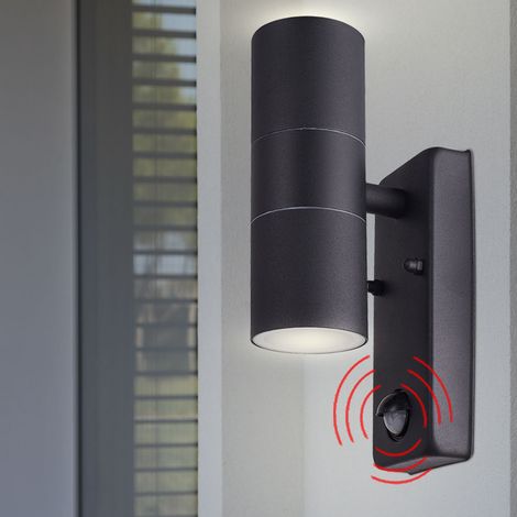 Außen Wand Lampe Fassaden UP DOWN Beleuchtung ALU Garten Strahler Leuchte schwarz