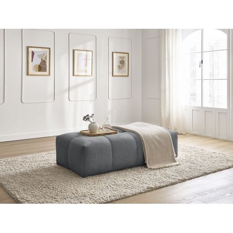 BOBOCHIC - Pouf petit EVEREST tissu chiné Gris foncé (1/5)
