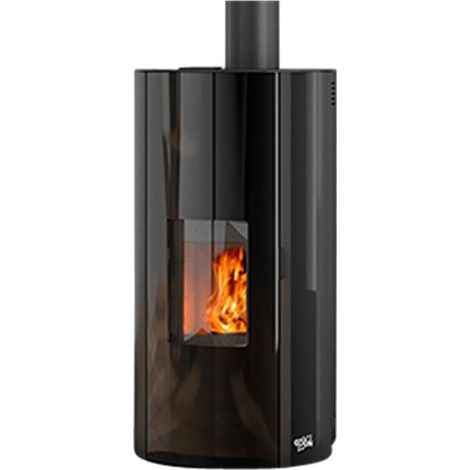 Godin – Poêle à granulés 9kW étanche avec sortie concentrique – Rendement 91,8% – Compatible RT 2012 – 490329NOIR (1/4)
