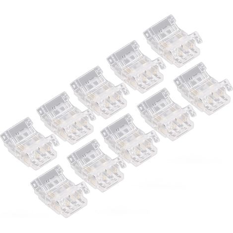 10 Stück COB-LED-Streifenverbinder für 10-mm-Drähte, 3-polig, transparent, lötfrei, für den Einsatz zu Hause, in der Schule und im Büro (1/5)