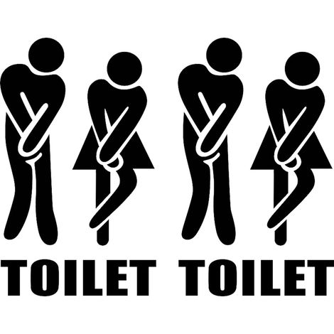 2 Pcs Sticker Toilette, Sticker Porte Toilettes Autocollant, Autocollants Toilettes Signe, Autocollant porte Toilette Amovible, Toilette Sticker Mural, Signe Toilette pour Porte, pour WC Hôtel Bureau (1/5)