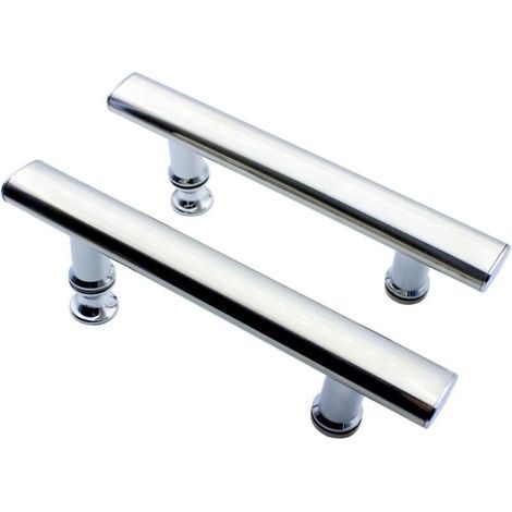 Set mit 2 quadratischen Duschtürgriffen mit Kunststoffknöpfen, für Duschkabinen, 145 mm Lochabstand (1/5)