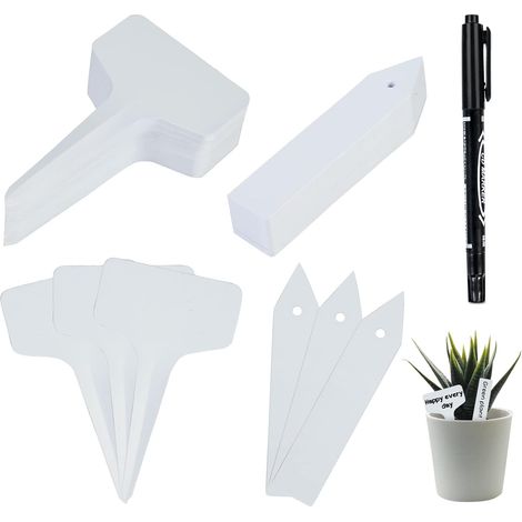 300 Pièces Étiquettes de Plantes de Jardin, Étiquettes en Plastique pour Plantes, Étiquettes de Jardinage, Extérieur Marquage Plantation, Imperméable Marqueurs Plante pour Jardin, Blanc (1/5)