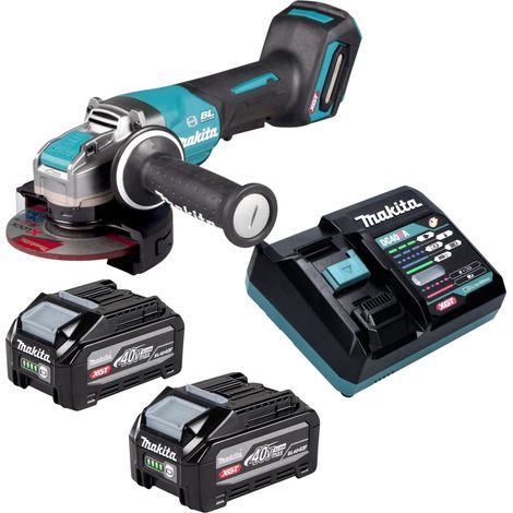 Amoladora angular a batería Makita GA 047 GU201, 40 V máx., 125 mm, X-LOCK sin escobillas + 2 baterías de 4,0 Ah + cargador (1/5)