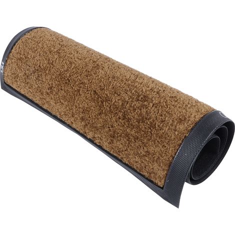 Tapis de porte antidérapant, dépoussiérant et absorbant l'eau, pour chaussures et sol propre à l'entrée extérieure - Marron (1/5)