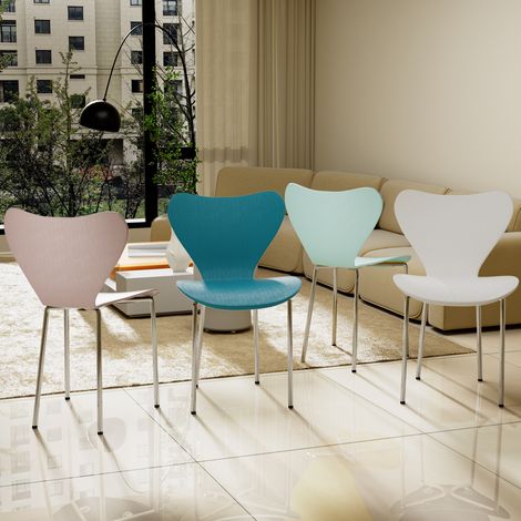 Lot de 4 Chaises Empilables en Polypropylène Renforcé - Design Moderne pour Cuisine/Salle de Réunion/Bibliothèque, Gain de Place Maximal & Confort Optimal (1/4)
