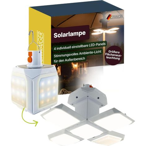 LED Solar Outdoor Leuchte 5 Leucht-Panels Weiß (1/5)