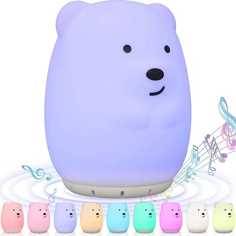 Lampe de chevet pour enfant RGB musicale et ludique, mini lampe USB Hello Kitty LED licorne en silicone, veilleuse Boba - TAILLE : Moyenne - FFY (1/4)