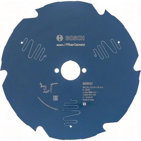 Lama per sega circolare OD 216mm Z.6 TCG trapano 30mm taglio W.2.2mm HM BOSCH
