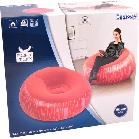 Bestway Sessel aufblasbar Sitzsack Luftsessel Lounge Luftmatratze Fernsehsessel - rot