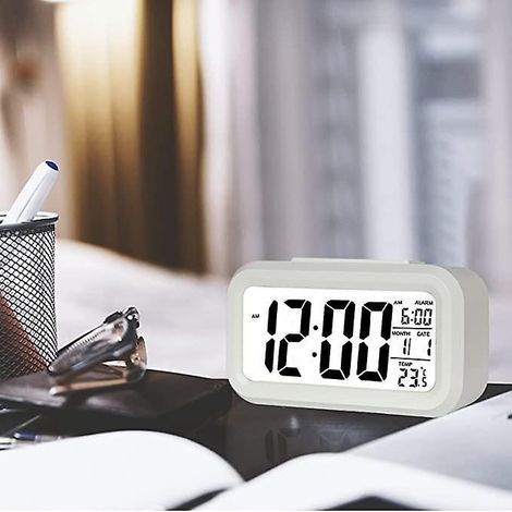 1 Pice Blancrveil Numrique, Alarm Rveil Led Avec Temprature, Fonction Snooze, 12/24h Conversin, Du Calendrier, Pour Chambre  Coucher, Bureau, Cuis (1/5)