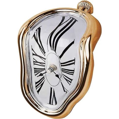 TuseRxln Wanduhr – Römisch Gold – Weiß – Asymmetrisch – Klassisch – Zeitlos