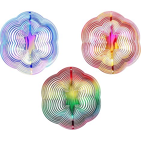 Lntyq Vogelabwehr, 3-teiliges Taubenabwehrmittel in Blumenform, doppelseitig reflektierendes Taubenabwehrmittel, für Haus und Garten, reflektierende Vogelscheuchen-Dekoration (1/5)