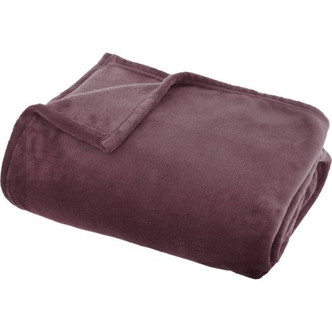 Coperta ollis in flanella viola chiaro 180x130cm - Atmosphera créateur d'intérieur