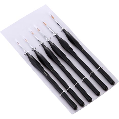 Set mit 6 professionellen Präzisions-Miniaturpinseln, Nylonborsten, ergonomischem Holzgriff, feine Künstlerpinsel für Acryl-, Öl- und Aquarellmalerei, Nageldesign, Gesichtsbemalung, Bastelarbeiten, St (1/2)