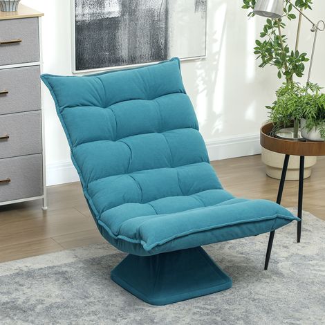 Relaxsessel Lesesessel, drehbar, Samtoptik, 62 cm x 70 cm x 95 cm, Blau
