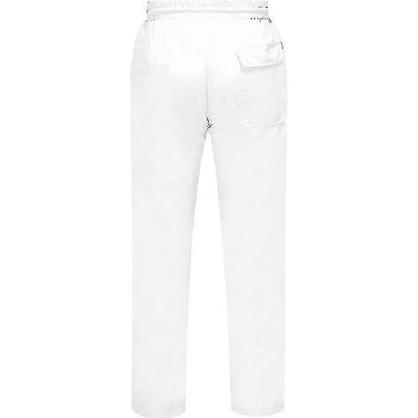 Pantalon homme en coton et lin, taille élastiquée, style décontracté, idéal pour la plage et le yoga - Taille L - Blanc (1/3)