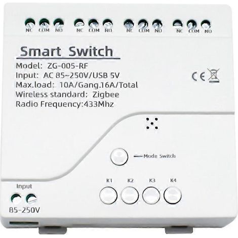Tuya Smart 4CH RF433 Schaltermodule mit WLAN-Fernbedienung und Schalterabdeckung