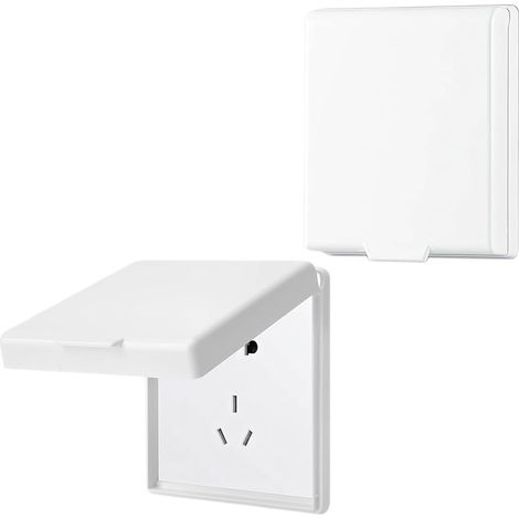 2 Pièces Autocollant Cache Interrupteur Mural Type 86 Réversible Cache Prise Murale Étanche Cache Prise Electrique pour Salle de Bain, Chambres, Cuisine, Extérieur, Blanc (1/5)