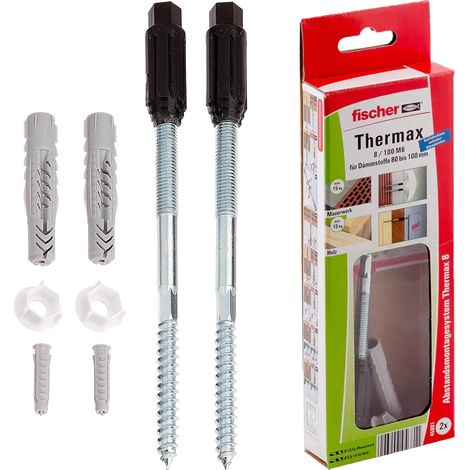 Fischer Thermax 8/100 M6 Kit 2 pz Tasselli per Fissaggio su Cappotto Isolante Max 100 mm