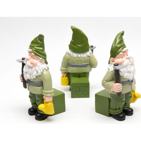 Standing Gnome With Watering Can Plant Pot Feet - Set of 3 - L5 x W5.5 x H12 cm