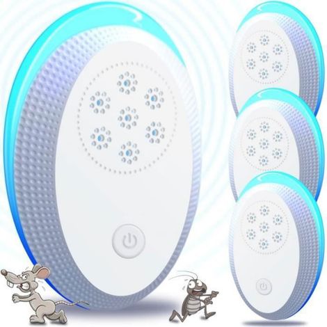 Anti Moustique Ultrason Prise, 4 Paquets Appareil Repulsif Souris Efficace pour Repousser Les Rats, REPULSIF NUISIBLES POUR LA MAI (1/4)