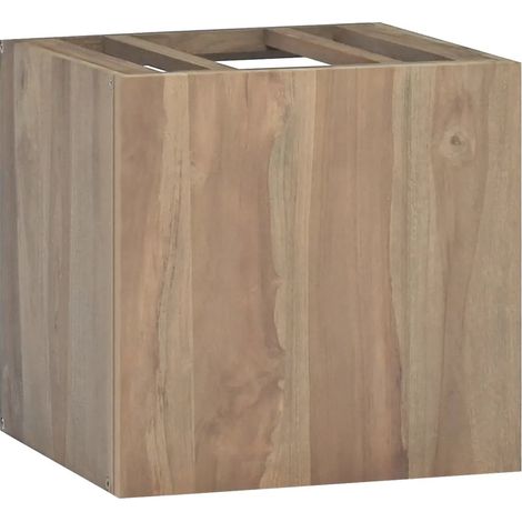 Armoire murale salle de bain bois teck massif 46 x 25,5 x 40 cm design élégant espace de rangement en bois naturel (1/5)