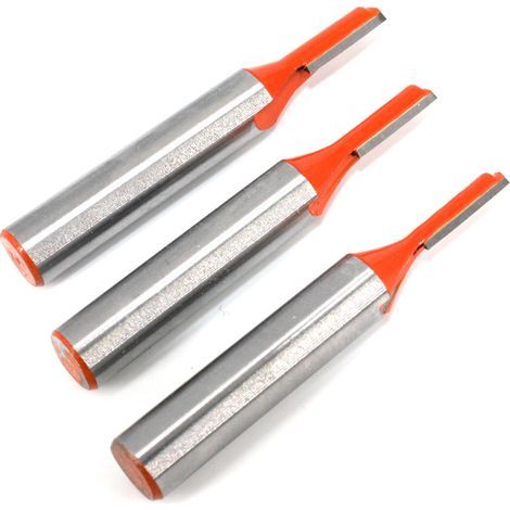 3-piece 8mm Straight Router Bit Set, Tungsten Carbide Router Bits, Single Flute Straight Router Bit, Woodworking Cutter - 3mm/4mm/5mm (1/4)
