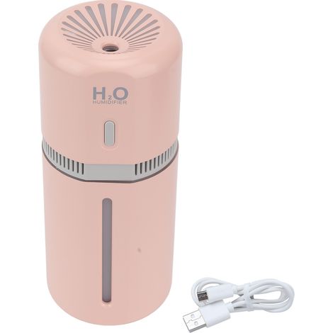 Mini Humidificateur USB Voiture 180ml - Brumisateur Portable avec Veilleuse LED Colorée Rose (1/5)