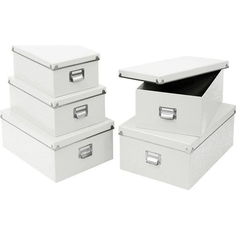 Aufbewahrungsboxen, 5er Pack, weiß, ZELLER (1/3)