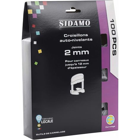 Sidamo – Croisillon de carreleur auto-nivelant 2 mm – Pour carreaux de 3 à 12 mm – Lot de 100 pièces – Alignement parfait des joints (1/5)