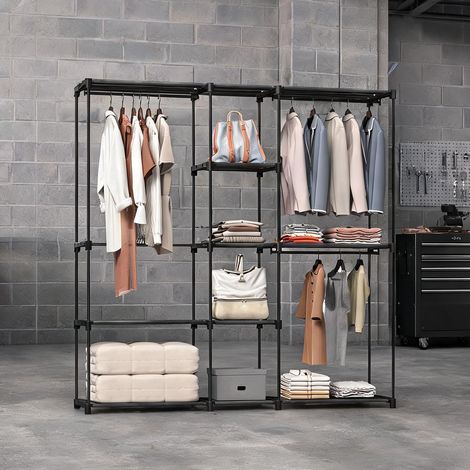 Armoire noir en tissu non tissé 182 x 43 x 185 cm (1/5)