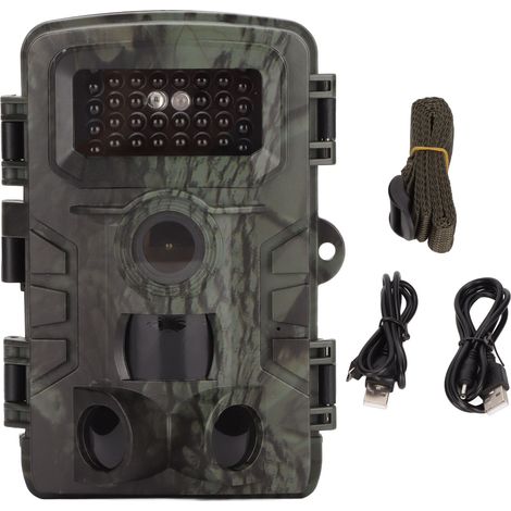 Caméra de chasse 1080P angle large 120° détecteur de mouvement IP54 étanche vision nocturne IR pour animaux extérieur (1/5)