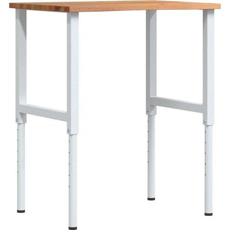 vidaXL Banco Lavoro Marrone Chiaro 80x60x(71,5-98) cm Legno di Rovere (1/5)