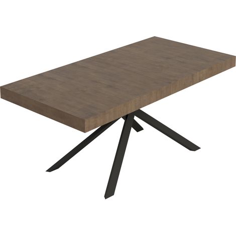 Tavolo Allungabile 200-304x90x77 cm Niket Noce Gambe Antracite (1/5)