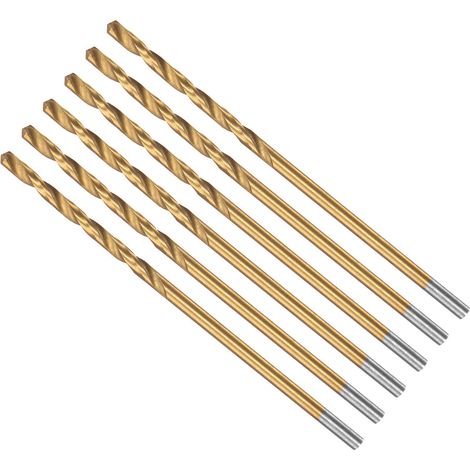 Torsion Foret Mèches, 1,6 mm Perçage Diamètre, Titane Revêtement Haute Vitesse Acier 6542 Droit Rond Tige - Applications: pour Inox Acier Alliage Métal, 6-Pièces (1/5)