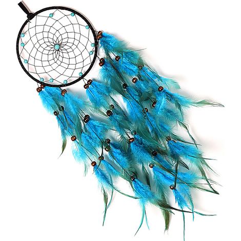Attrape-rêves mural avec carillon éolien en plumes légères, lampe décorative, décoration intérieure (1/5)
