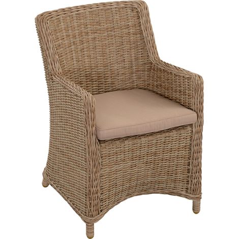 Inko Lounge-Sessel Mino Rattanoptik Loungesessel mit Auflage 3 Farben zur Wahl Rattanoptik natur
