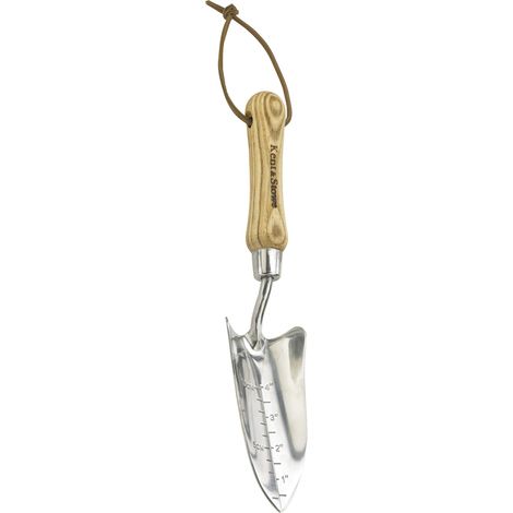 transplantoir – Pelle à main en acier inoxydable pour planter, rempoter, pelle à fleurs avec poignée en frêne, longueur : 32,5 cm (1/3)