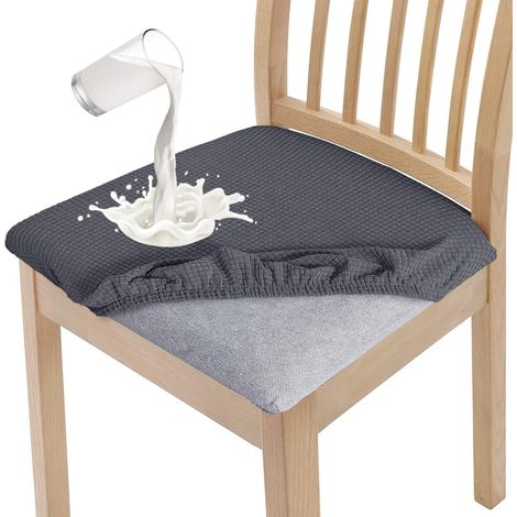 6 pezzi eleganti coprisedie da pranzo impermeabili, elastici, lavabili, per banchetti, cucine, feste, hotel - grigio