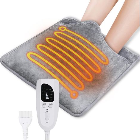 Chauffe-pieds électrique avec niveaux de température et protection contre la surchauffe arrêt automatique lavable en machine W 6 50 Gris (1/5)