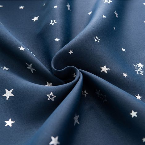 Rideau occultant double face motif étoiles argentées tissu déco maison pour salon chambre 1 pièce (1/3)