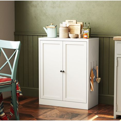 Mueble auxiliar cocina metal con baldas ajustables OKMYHOME (1/5)
